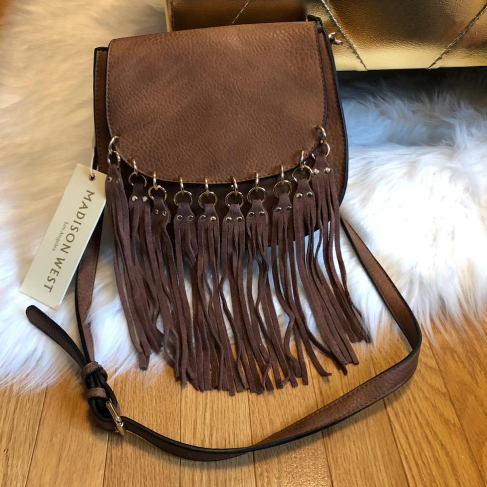 Madison West Tan Crossbody Bag